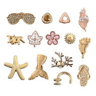 14ชิ้นเซ็ตหอยทะเลประกายชุด Jibitz สำหรับผู้หญิงรองเท้าอุปกรณ์เสริม