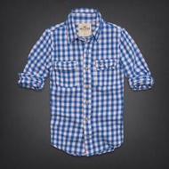 台灣現貨《Hollister Co.》A&amp;amp;F 副牌 男款 TAMARACK TWILL SHIRT 法蘭絨 軍裝口袋 格紋長袖襯衫【S】