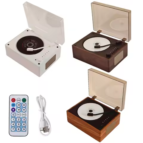 Portable CD Player Rechargeable Support CD BT USB 3.5mm AUX Home Music Player Bluetooth-Compatible 5
