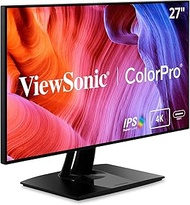 ViewSonic VP2768a-4K 27 Inch 4K UHD IPS Monitor with Advanced Ergonomics, ColorPro 100% sRGB Rec 709