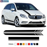 3 Pcs Car Hood Decal Edition 1 Side Stripes Skirt Sticker For Mercedes Benz B Class W246 247 B180 B2