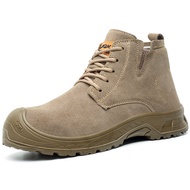 Khaki Safety Shoes Safety Boots Mens Working Shoes Steel Toe Cap Steel Midsole Kasut Kerja Kilang Ro
