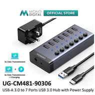 UGREEN CM481 USB-A 3.0 TO 7 PORTS USB HUB 3.0 7-PORT USB ADAPTER USB HUB WITH DC 12V2A POWER SUPPLY 
