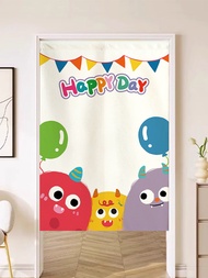 Door curtain, partition curtain, cartoon cute, no punching, children's bedroom, room door, partition curtain, bathroom, covering curtain