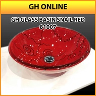 BASIN KACA CORA GH 81007  GLASS BASIN  RED 红色玻璃水盆