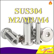 [Prompt Delivery]304 stainless steel chamfered inner hexagon pair lock screw nut furniture connectio