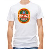Tsingtao Beer, Chinese Beer, Short Sleeve White T Shirt Men E095