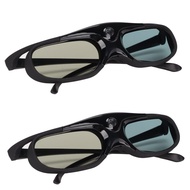 2Pcs DLP 3D Glasses, 144Hz Rechargeable 3D Active Shutter Glasses DLP LinK LCD Lens 3D Glasses for 3