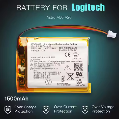 533-000191 Battery For Logitech ASTRO Gaming A50 A20 Wireless Headset