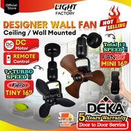 DEKA MS16DC MS160 MDC168 Wall Fan |ECO888 18" | FIERO TINY Remote Control Ceiling Fan |FANZÓ MINI/MI