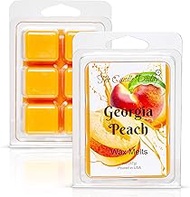 Georgia Peach - Southern Peach Fruit Scented Melt- Maximum Scent Wax Cubes/Melts- 1 Pack -2 Ounces- 6 Cubes, Gift for Women, Men, BFF, Friend, Wife, Mom, Birthday, Sister, Daughter, Anniversary