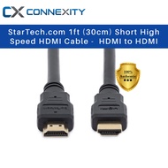 StarTech.com 1ft (30cm) Short High Speed HDMI Cable HDMM30CM HD 4k x 2k HDMI Cable HDMI to HDMI Cabl