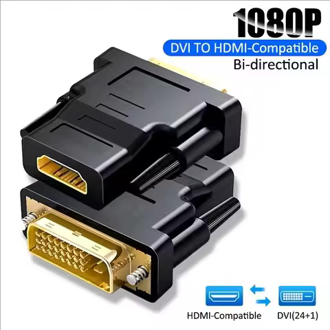 DVI to HDMI Adapter DVI-D 24+1 Male to HDMI Female Cable Connector Compact Portable Converter for HD