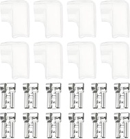 Be In Your Mind 100Pcs 4.8mm Right Angle Female Spade Crimp Terminals with 100Pcs PVC Insulating Sle