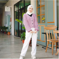 Cardigan rajut wanita/ Cardigan lengan balon/ cardigan vina knitted