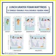 ♞Original URATEX 2 Inch Thick Foam Mattress W Cotton Cover - 30x75- 36x75- 48x75- 54x75- 60x75-72x7