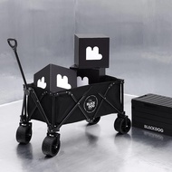Blackdog Folding Four-way Trolley Camping Picnic Black Wagon Detachable Roller