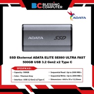 ADATA ELITE SE880 ULTRA FAST 500GB USB 3.2 Gen2x2 Type C External SSD