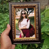 4R FRAME BLACK GOLD CARVED MOTIF/ 4R CARVED SIZE FRAME/ 4R SIZE CARVED MOTIF FRAME/ (4 R)