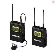 MAMEN WMIC-01 Professional UHF Dual-Channel Digital Wireless Microphone System One Transmitter One Receiver 50 Channels 60m Range Condenser Microphone for Camer  Came-022
