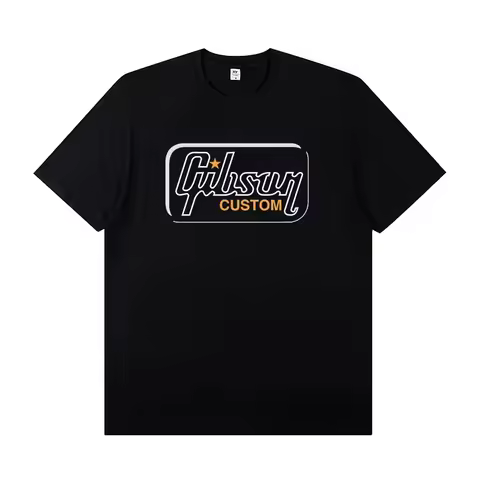 2026 Gibson Les Paul Gibson Electric Guitar Peripheral Short Sleeve T-shirt Rock Band Practice Costu