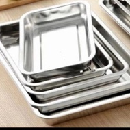1 pcs nampan ukuran besar 40cm NAMPAN STAINLESS BESAR/ BAKI STAINLESS JUMBO NAMPAN PERSEGI BESAR 4.5