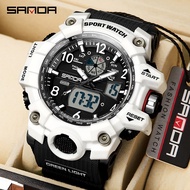 SANDA Quartz Watch Multi Display LED Digital Waterproof Men's Watch 3169-2