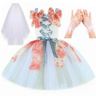 Corpse Bride Costume Kids Carnival Party Role Play Dress Up Bloody Ghost Dead Zombie Bride Tutu Dres