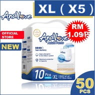 [24 hours delivery] ANDLOVE Adult Diapers XL (5Packs/50Pcs) Adult Pull-Up Pants, Leak-Proof