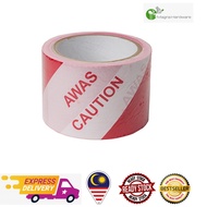Red White Warning Tape / Awas Caution Tape / Barricade Tape / 75mm (3") X 3mm X 50 Meter