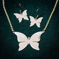 Set of butterfly necklace and earring