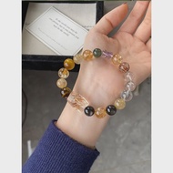 สร้อยข้อมือคริสตัลธรรมชาติสําหรับผู้หญิงสมบัติ Sea Turquoise มูนสโตนสีเขียว Ghost สร้อยข้อมืออัญมณีส