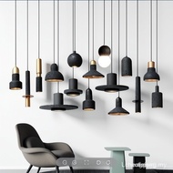 10 Styles Black travertine stone Japanese-style wabi-sabi hanging lights bedroom dinning room pendan