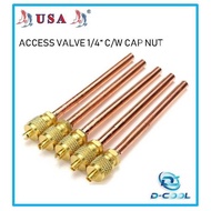 [ 100% Original ] USA 1/4 ACCESS VALVE C/W CAP NUT