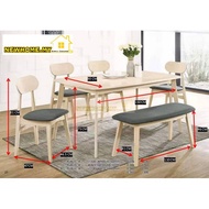 Dining set 1+4+bench chair/ Set meja makan 4 kerusi dan bench chair/ dining set solid