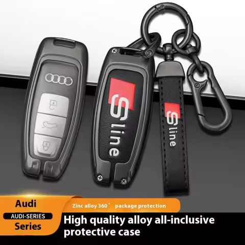 Car Zinc Alloy Key Case Key Chain Metal Key Shell For Audi S Line Q8 RSQ8 A6 S6 RS6 A7 S7 RS7 A8 RS 