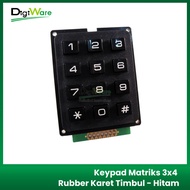 3x4 Rubber Matrix Keypad - Black