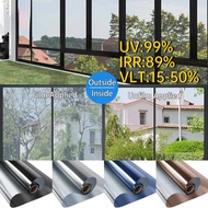 【1 roll 7M】Window Film Privacy One Way Mirror Vinyl Glass Film Reflective Window Cling Heat Control 