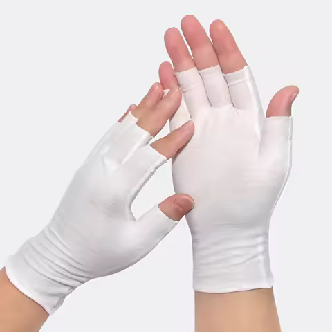 4 Pairs White Cotton Gloves, Fingerless Pure Cotton, Touchscreen, Moisturizing, One Size Fits Most, 