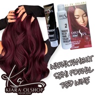 diosys Cat Rambut Red Wine pewarna rambut 45ml Warna Tahan Lama Dye Elegant Semi Formal pewarna  ram