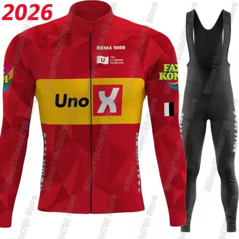Uno X Pro team 2026 Cycling Jersey Set Long Sleeve Norway Mountain Clothing Suit Mens MTB Bike Road 