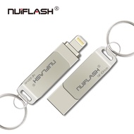 【CW】 USB Flash Drive 128GB 256GB Memory Stick External Storage for iPhone 2in1 Photo Stick USB3.0 Thumb Drive Compatible iPhone iPad