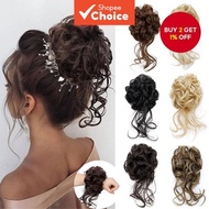 Synthetic Hair Ring Wrap Around Hair Tail Curly Chignon with Rubber Band Messy Bun Ponytails Extensi