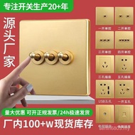 Hanton BE Golden Retro Lever Switch Panel Wall Power Socket Concealed Switch Socket 86 Nordic Socket