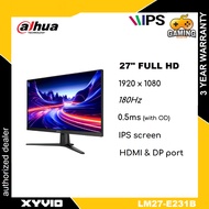 DAHUA LM27-E231B 27’’ GAMING IPS MONITOR ( 27" IPS FHD / 0.5ms / 180Hz / Adaptive sync / HDMI 2.0+DP