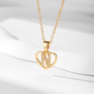 Hyl Jewelry 573N Kalung Titanium Huruf Muda Emas Wanita Anti Karat Asli Panjang