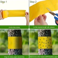 ASI Insect Proof Tape 5M 10M Yellow Double-sided Stiy Pest Barrier for Outdoor Garden Fruit Trees ON