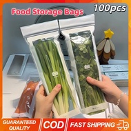 100PCS Reusable Refrigerator Storage Bags Fruits Vegetables Fresh-keep Bags Thickened Leakproof Cont