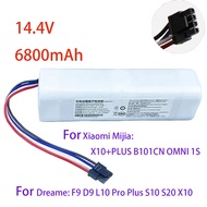 14.4V 6800mAh,Battery X10+PLUS B101CN OMNI 1S for Xiaomi Mijia and Dreame F9 D9 L10 Pro Plus S10 S20