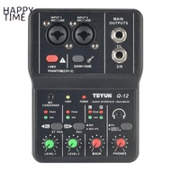 HAPPY TIME- Q12 Computer Recording Sound Card 16Bit/48KHZ Portable Sound Card for Guitar Home Studio